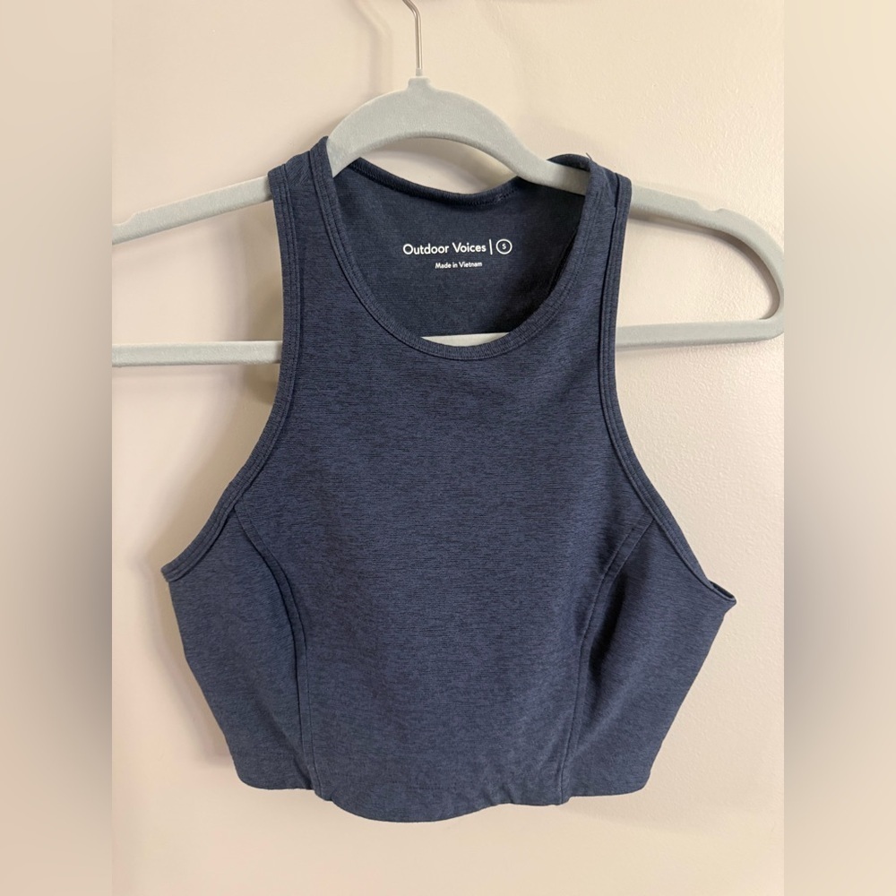 Outdoor Voices Doing Things Crop Tank Navy Blue Size Small